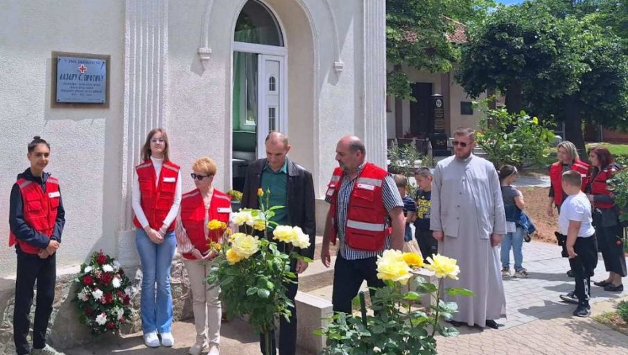 Položen venac kod spomen-ploče Lazara S. Protića (FOTO)