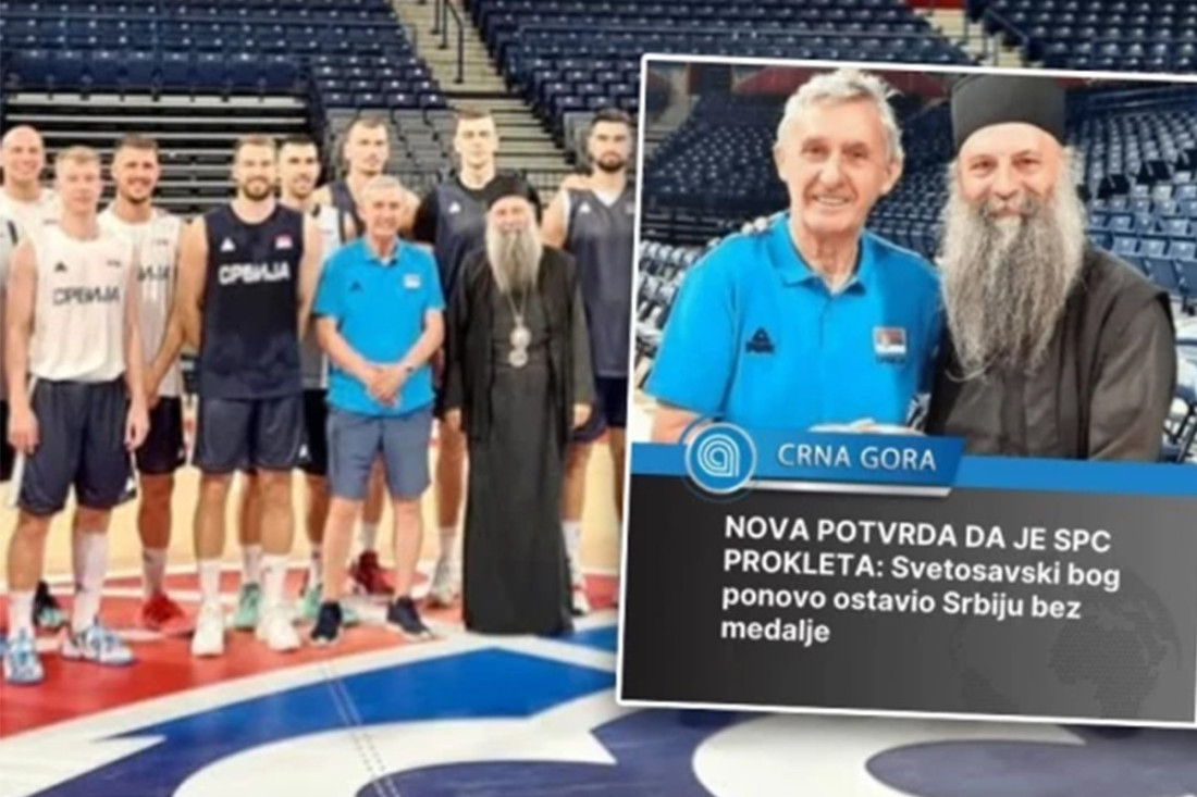 Bolesnici iz Crne Gore: Optužili SPC da je prokleta, pa udarili na srpske košarkaše, Pešića i patrijarha! (FOTO)
