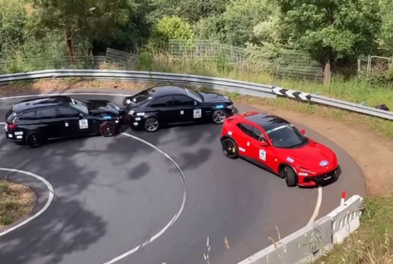 Sudar na trkama: Dva BMW M3 Touring "nastradala", Ferrari za dlaku izbjegao udes (VIDEO)