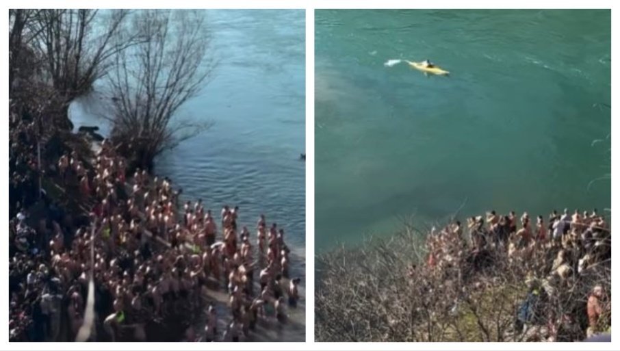 Veliki broj Podgoričana plivao za Časni krst (VIDEO)