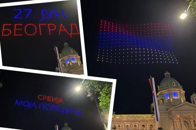SPEKTAKL U CENTRU BEOGRADA! Dron-šou najavljuje veliki narodni skup 27. juna ispred Skupštine
