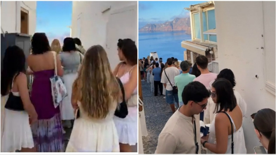Turisti čekaju u redu za fotografiju