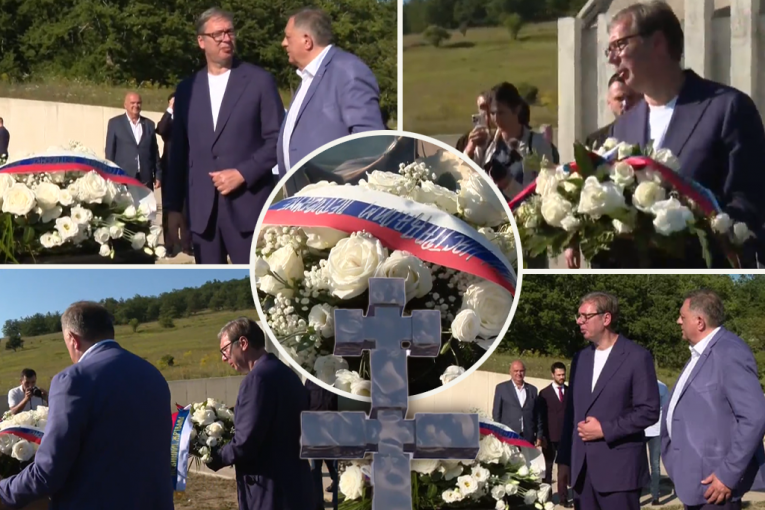 „JEDAN OD NAJSTRAŠNIJIH, NAJHLADNOKRVNIJIH ZLOČINA“! Vučić na Petrovačkoj cesti položio venac i odao poštu stradalima