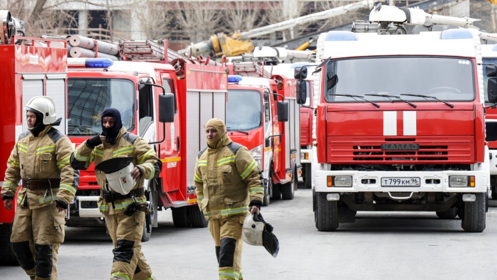 Požar u Hramu Svetog Vasilija na Crvenom trgu u Moskvi