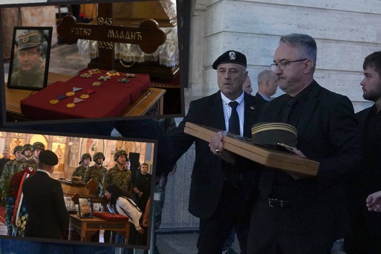 DARKO MLADIĆ DONEO OČEVA ODLIKOVANJA! Na kovčegu šapka i sablja generala! (FOTO)